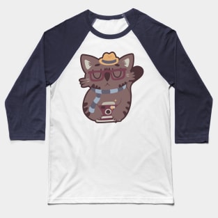 Hipster Cat Baseball T-Shirt